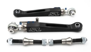 BMW M3 Lower Control Arms - Front - SPL Parts - Adjustable, Electroless Nickel Plated, Titanium Hardware - Blue - `22-`27